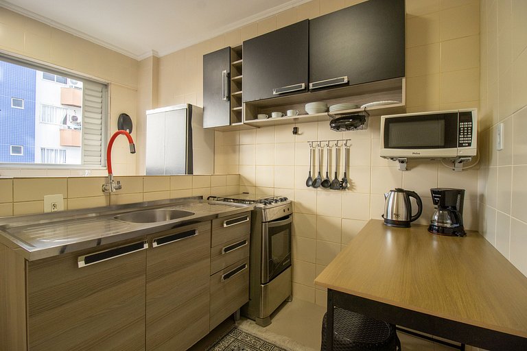 VNZ84A - Quadra Mar, 1 Dorm Climatizado, Tv Smart