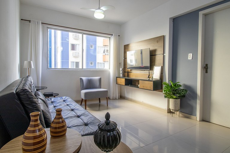 VNZ84A - Quadra Mar, 1 Dorm Climatizado, Tv Smart