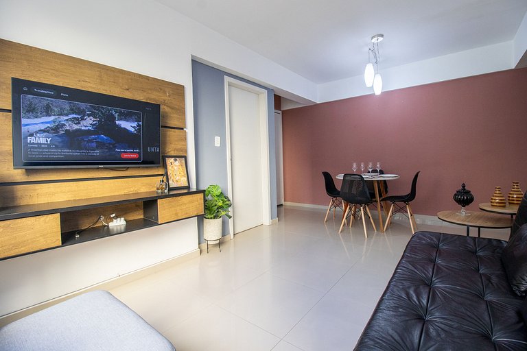 VNZ84A - Quadra Mar, 1 Dorm Climatizado, Tv Smart